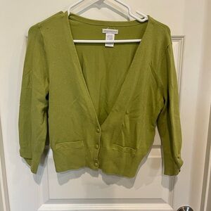 Worthington Green Cardigan Sweater with V-Neck
